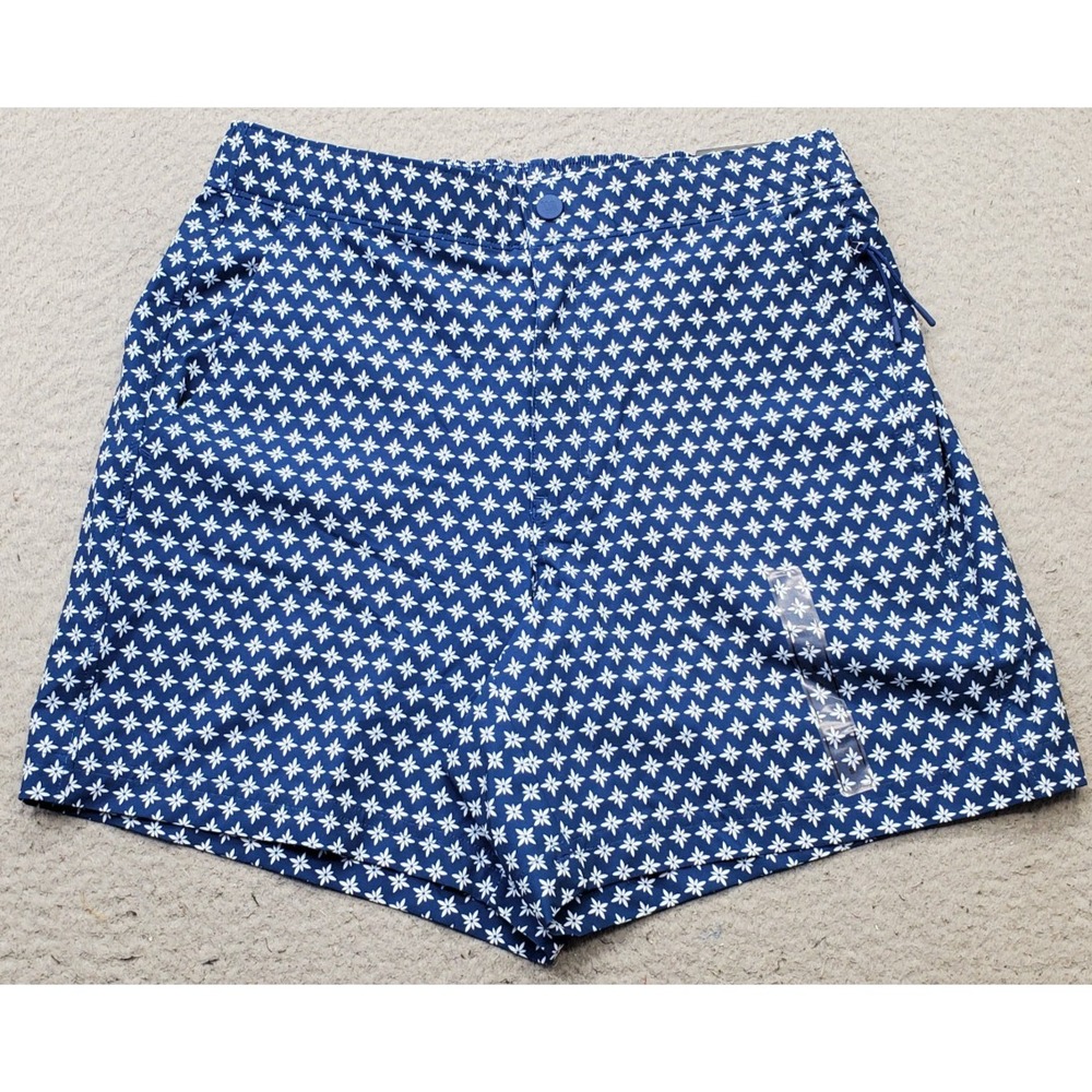 VRST Resort Shorts Mens S Multi Deep Denim Floral Relaxed Fit 50+ UV Protection